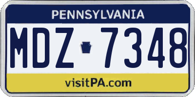PA license plate MDZ7348