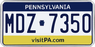 PA license plate MDZ7350