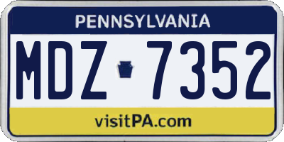 PA license plate MDZ7352