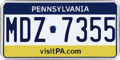 PA license plate MDZ7355