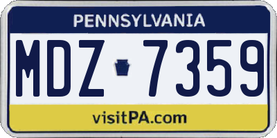 PA license plate MDZ7359