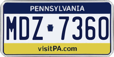 PA license plate MDZ7360
