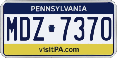 PA license plate MDZ7370