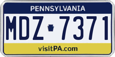PA license plate MDZ7371