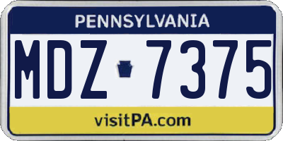 PA license plate MDZ7375