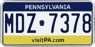 PA license plate MDZ7378