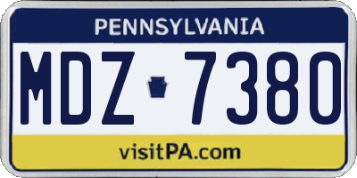 PA license plate MDZ7380
