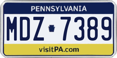 PA license plate MDZ7389