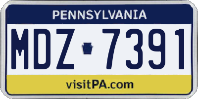 PA license plate MDZ7391
