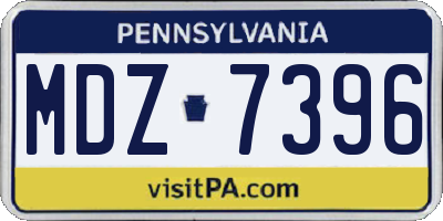 PA license plate MDZ7396