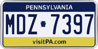 PA license plate MDZ7397