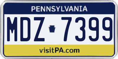 PA license plate MDZ7399