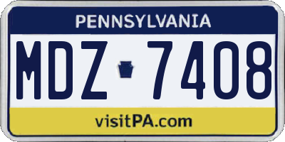 PA license plate MDZ7408