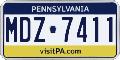 PA license plate MDZ7411