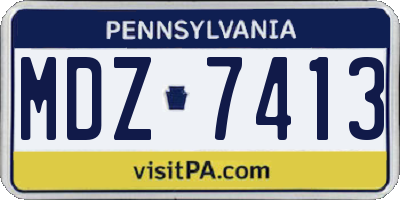 PA license plate MDZ7413