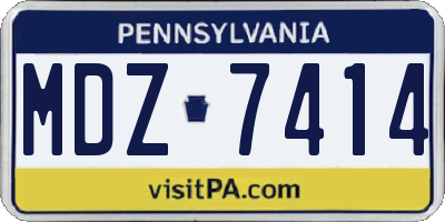 PA license plate MDZ7414