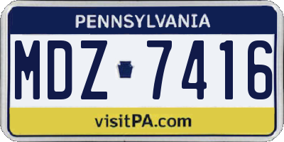 PA license plate MDZ7416