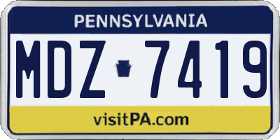 PA license plate MDZ7419
