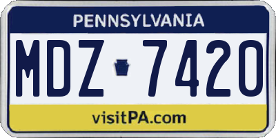 PA license plate MDZ7420