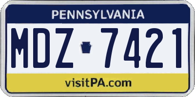 PA license plate MDZ7421