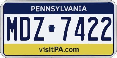 PA license plate MDZ7422