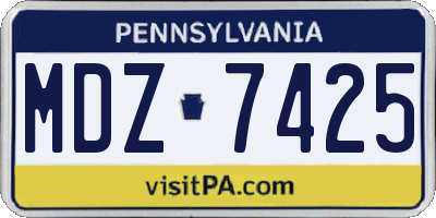 PA license plate MDZ7425