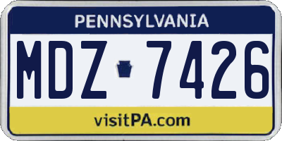 PA license plate MDZ7426