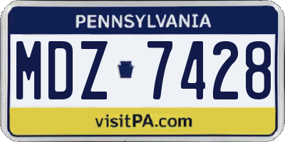 PA license plate MDZ7428