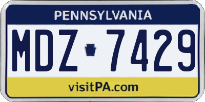 PA license plate MDZ7429