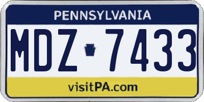 PA license plate MDZ7433