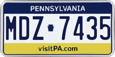 PA license plate MDZ7435