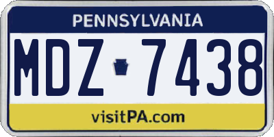 PA license plate MDZ7438