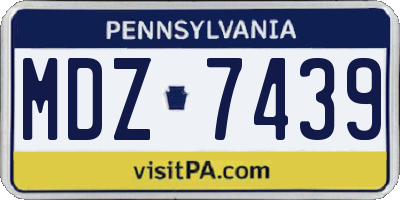 PA license plate MDZ7439