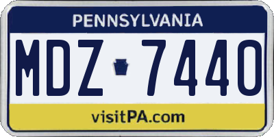 PA license plate MDZ7440