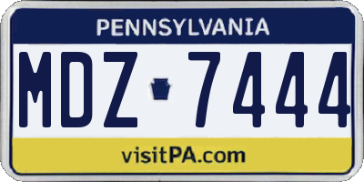 PA license plate MDZ7444