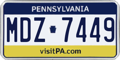 PA license plate MDZ7449