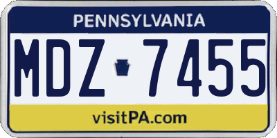 PA license plate MDZ7455