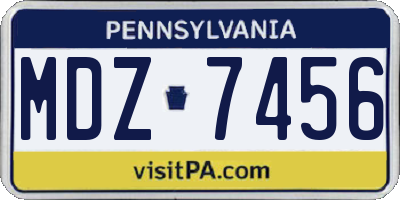PA license plate MDZ7456