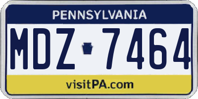 PA license plate MDZ7464