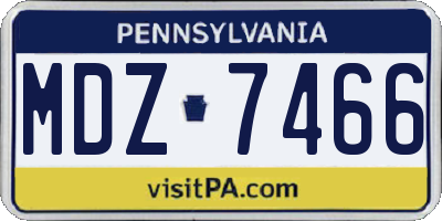PA license plate MDZ7466