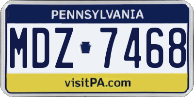 PA license plate MDZ7468