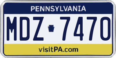 PA license plate MDZ7470