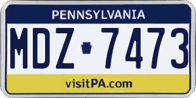 PA license plate MDZ7473