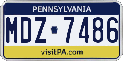 PA license plate MDZ7486