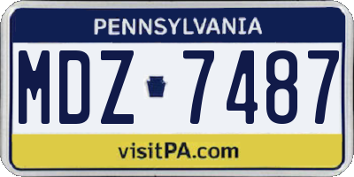 PA license plate MDZ7487