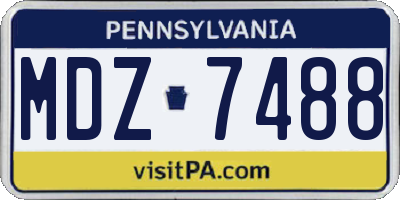 PA license plate MDZ7488