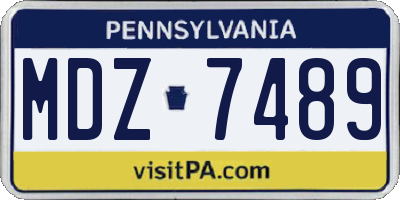PA license plate MDZ7489