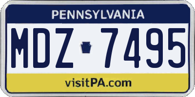 PA license plate MDZ7495