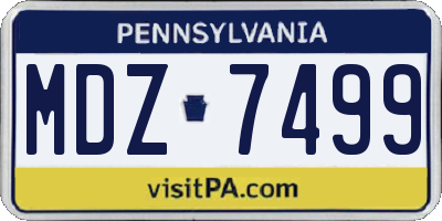 PA license plate MDZ7499