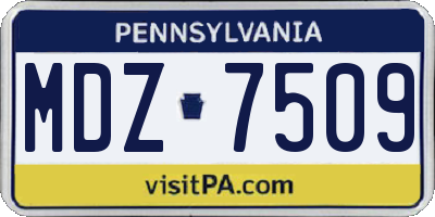 PA license plate MDZ7509